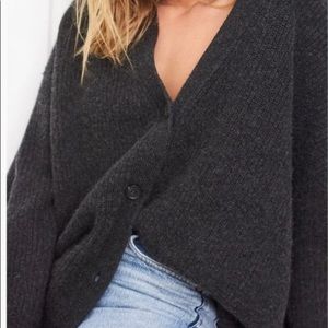 Jenni Kayne Large Charcoal 100% Cashmere Cocoon Cardigan